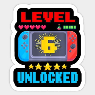 6th Birthday Level 6 Video Birthday Sticker